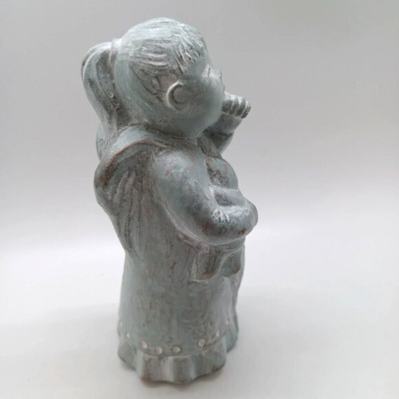 Isabel Bloom Angel With Teddy Bear Sucking Thumb 1998 Cement Art - Picture 5 of 9